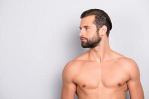 Man with flatter, more defined chest after gynecomastia surgery